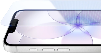 iPhone 17e, face avant avec Ceramic Shield 2, face latérale, coloris blanc, boutons : Action, réglage du volume