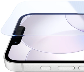 iPhone 17e, face avant avec Ceramic Shield 2, face latérale, coloris blanc, boutons : Action, réglage du volume